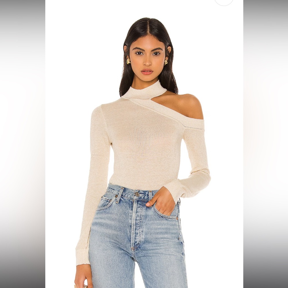 A.L.C. Cream Off-Shoulder Top
